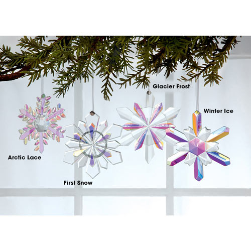 Faceted Crystal Snowflake Ornament - Arctic Lace