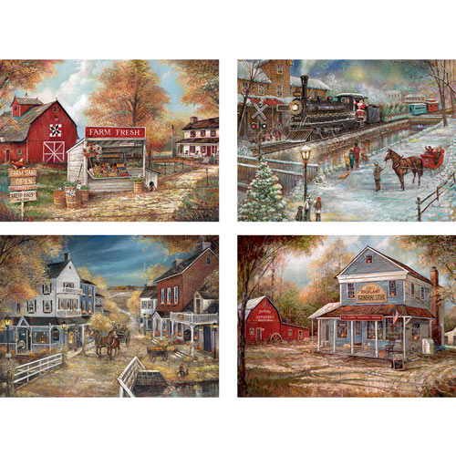 Set of 4: Ruane Manning 300 Large Piece Jigsaw Puzzles