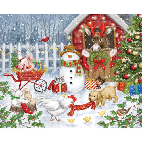 Christmas Farm Animals 300 Large Piece Jigsaw Puzzle