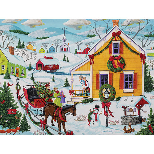 Bringing In The Tree 500 Piece Jigsaw Puzzle