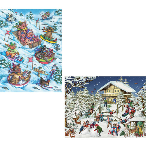 Set of 2: Winter 1000 Piece Jigsaw Puzzles