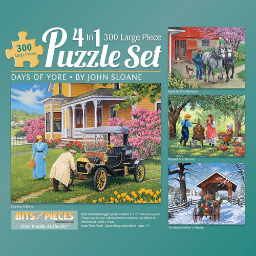 John Sloane 300 Large Piece 4-in-1 Multi-Pack Puzzle Set