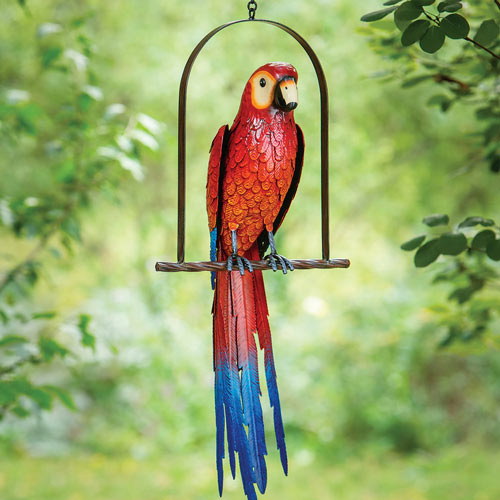 Swinging Parrot Sculpture