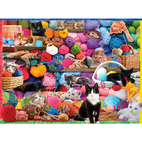 Kittens And Yarn 500 Piece Jigsaw Puzzle