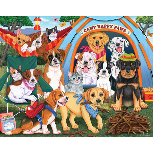 Camp Happy Paws 100 Large Piece Jigsaw Puzzle