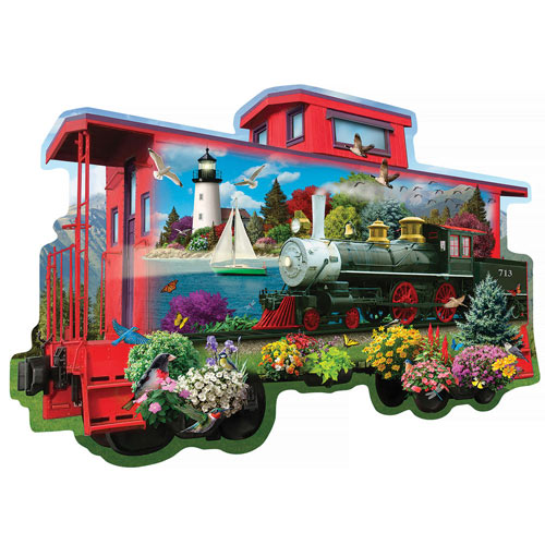 The Red Caboose 750 Piece Shaped Jigsaw Puzzle