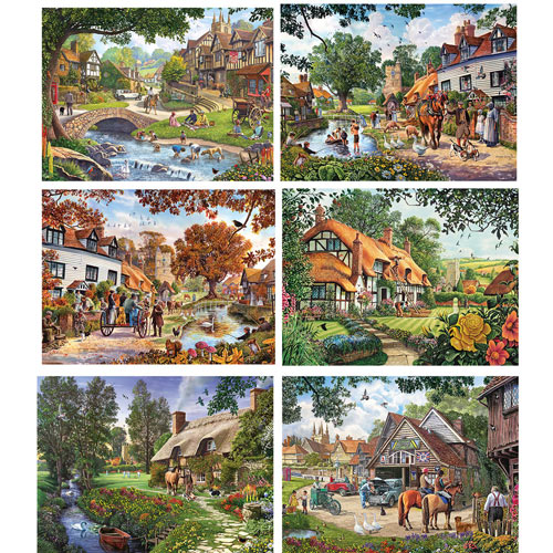 Set of 6: Steve Crisp 300 Large Piece Jigsaw Puzzles