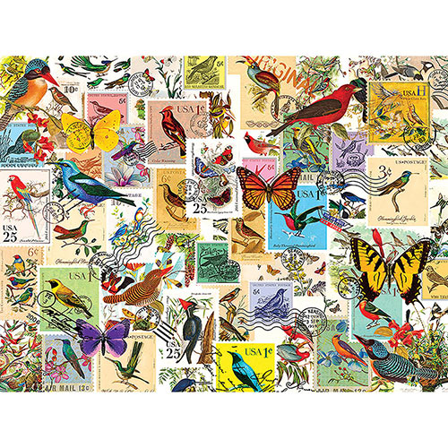 Stamp Collector Birds & Butterflies 300 Large Piece Jigsaw Puzzle