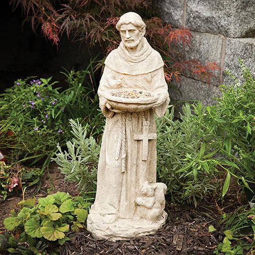 St. Francis Bird Feeder Garden Statue