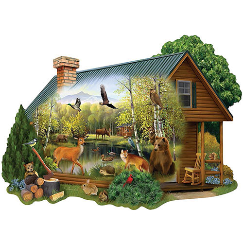 Cabin In the Wild 300 Large Piece Shaped Jigsaw Puzzle