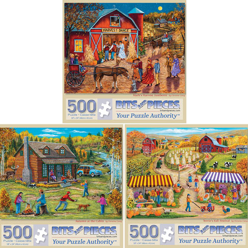 Preboxed Set of 3: Christine Carey 500 Piece Jigsaw Puzzles