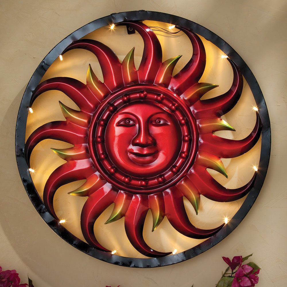 solar sun metal wall art