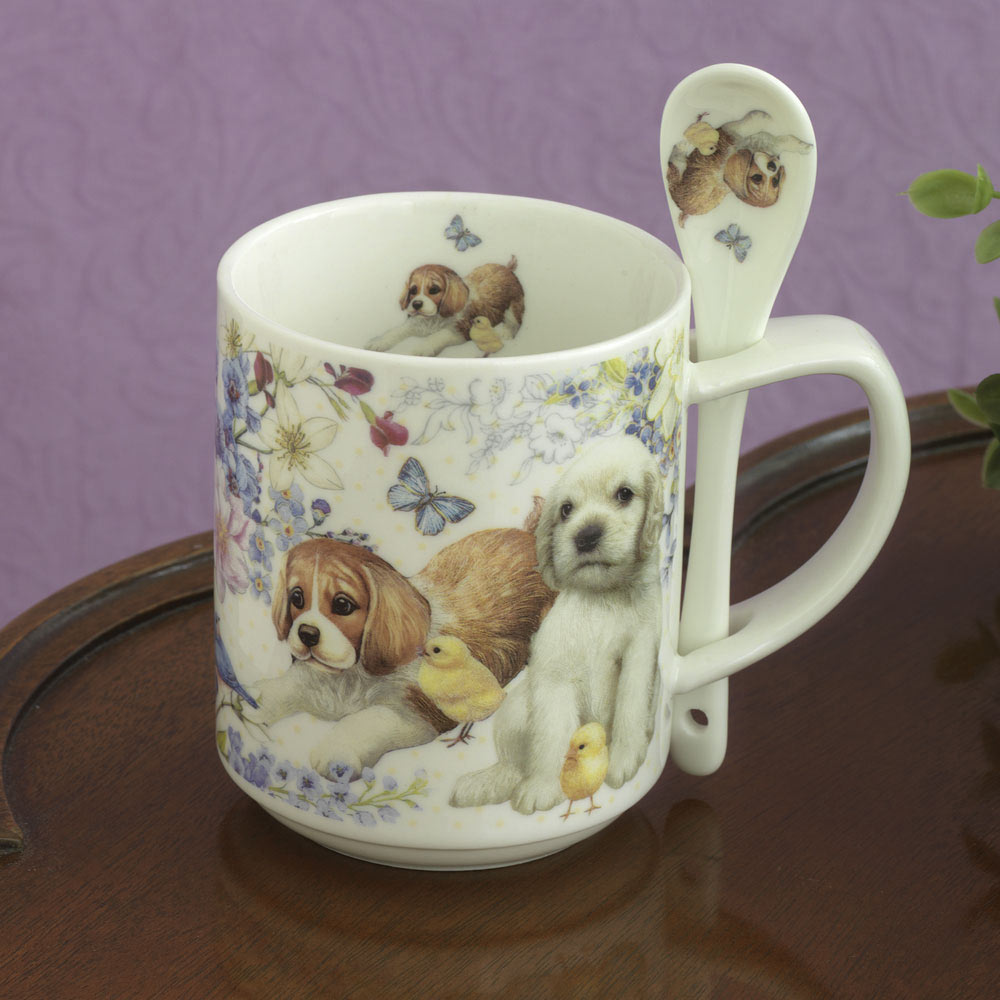 Puppy Mug With Spoon Set Bits and Pieces UK
