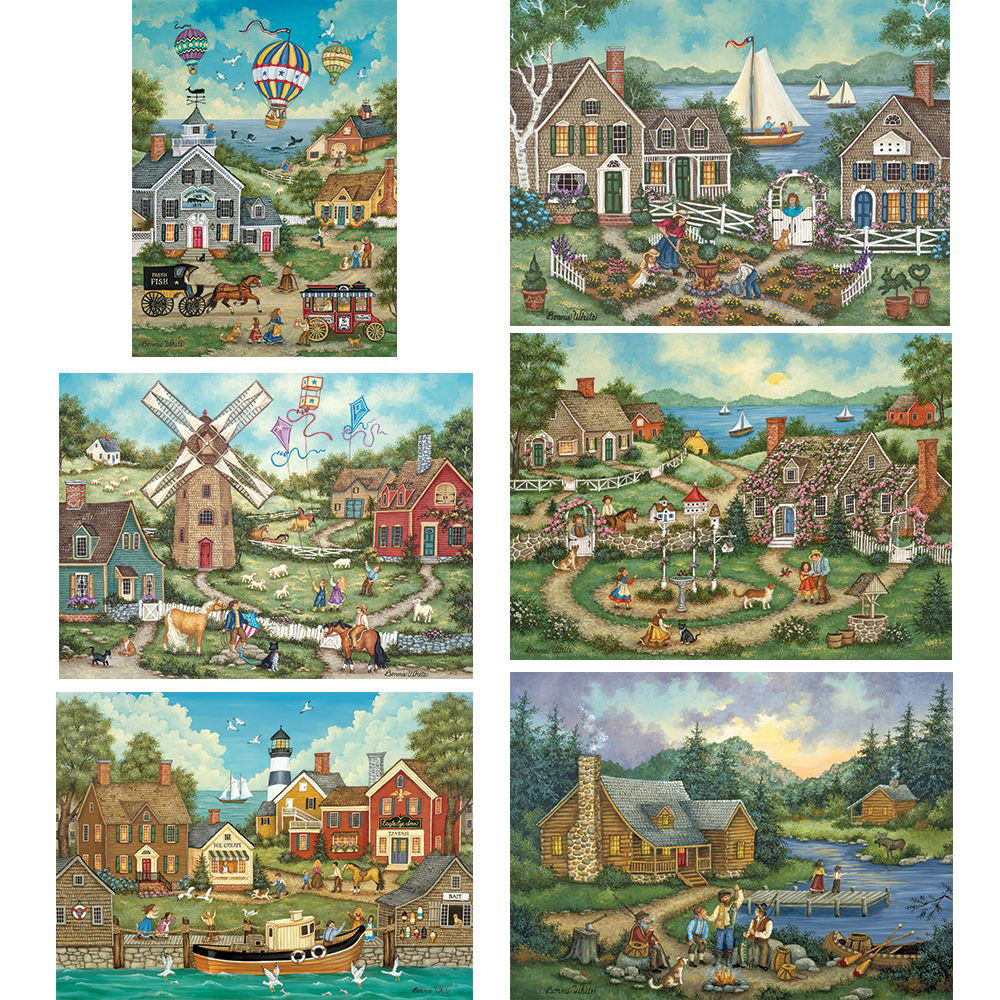 Set of 6: Bonnie White 1000 Piece Jigsaw Puzzles | Bits and Pieces UK