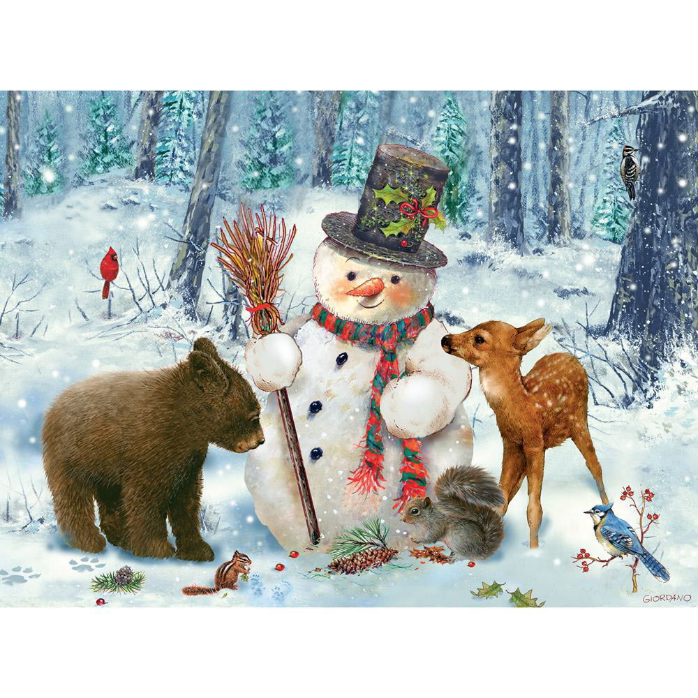 Snowman Gathering 1000 Piece Jigsaw Puzzle Bits and Pieces UK