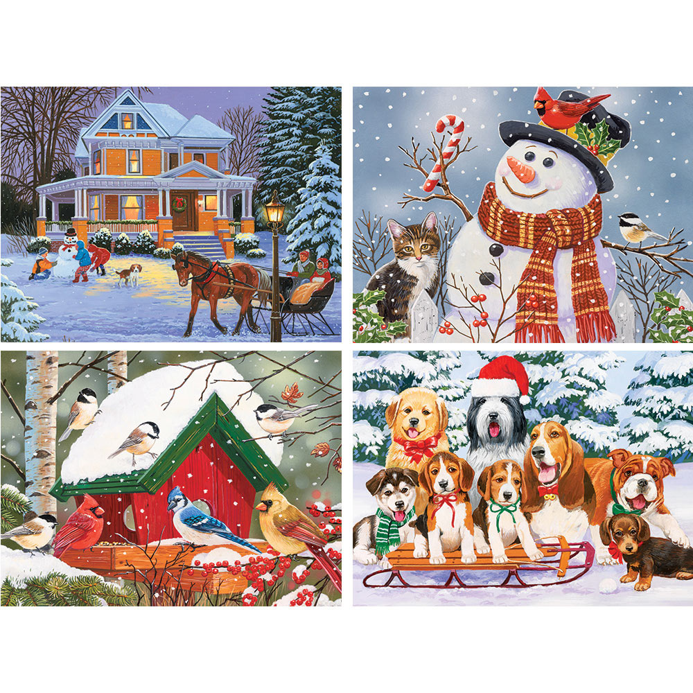 Set of 4: William Vanderdasson Christmas 500 Piece Jigsaw Puzzles ...