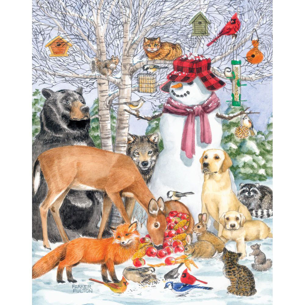 Snowman's Feast 100 Large Piece Jigsaw Puzzle Bits and Pieces UK