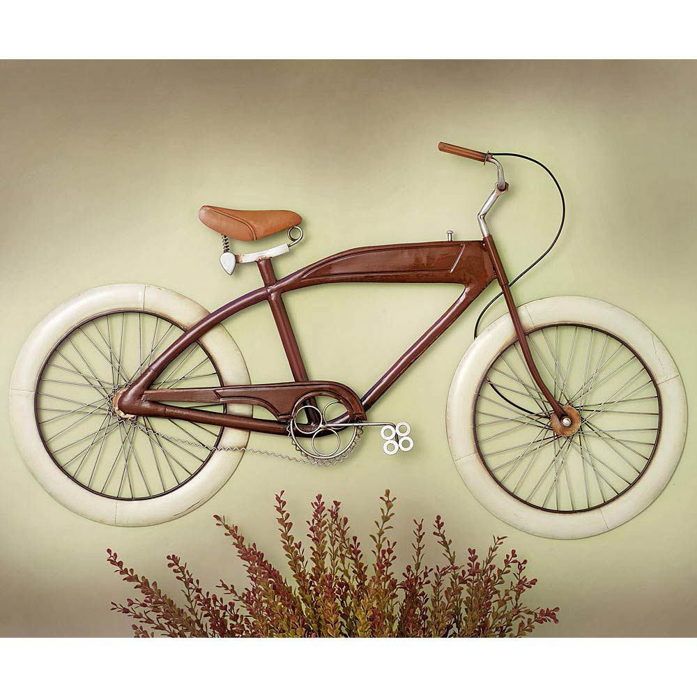 Vintage Red Bike Metal Wall Art Bits and Pieces UK