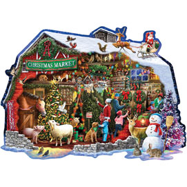 Christmas Barn 750 Piece Shaped Jigsaw Puzzle