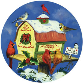Birdtown USA 300 Large Piece Round Jigsaw Puzzle