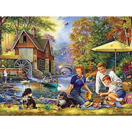 Late Summer At The Old Mill 300 Large Piece Jigsaw Puzzle