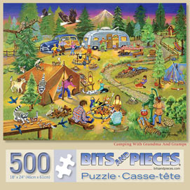 Camping With Grandma And Gramps 500 Piece Jigsaw Puzzle