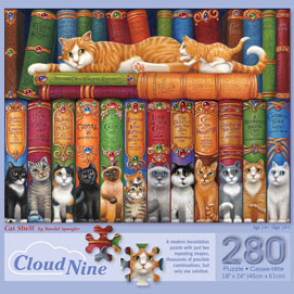 Cat Shelf 280 Piece Cloud Nine Tessellation Jigsaw Puzzle