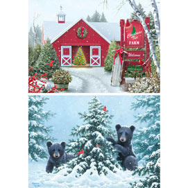 Set of 2: Winter Puzzle 1000 Piece Jigsaw Puzzles