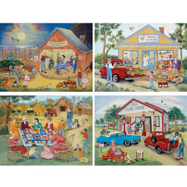 Friendly Folk 4-in-1 Multi-Pack 300 Large Piece Puzzle Set