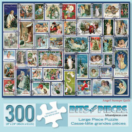 Angel Stamps Quilt 300 Large Piece Jigsaw Puzzle