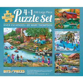 River Escapades 4-in-1 Multi-Pack 300 Large Piece Puzzle Set