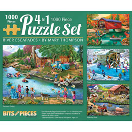 River Escapades 4-in-1 Multi-Pack 1000 Piece Puzzle Set