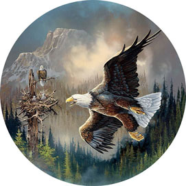 Guarding The Nest 1000 Piece Round Jigsaw Puzzle
