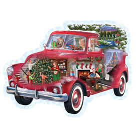 Christmas Truck 750 Piece Shaped Puzzle