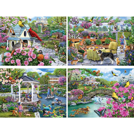 Glorious Gardens 4-in-1 Multi-Pack 500 Piece Puzzle Set
