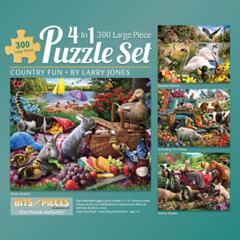 Larry Jones 4-in-1 Multi-Pack 300 Large Piece Puzzle Set