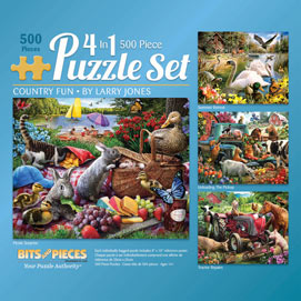 Larry Jones 4-in-1 Multi-Pack 500 Piece Puzzle Set