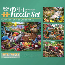 Larry Jones 4-in-1 Multi-Pack 1000 Piece Puzzle Set