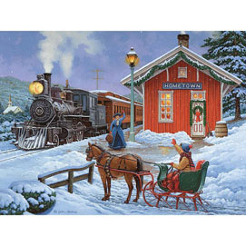 Home For Christmas 300 Large Piece Glow-In-The-Dark Jigsaw Puzzle