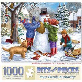 Building A Snowman On A Snow Day 1000 Piece Jigsaw Puzzle