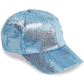 Sequined Glamour Cap- Blue
