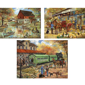 Set of 3: Ruane Manning Country Living 300 Large Piece Jigsaw Puzzles