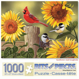Sunflower And Songbirds 1000 Piece Jigsaw Puzzle