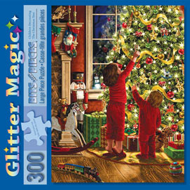 Children Decorating The Christmas Tree 300 Large Piece Jigsaw Puzzle