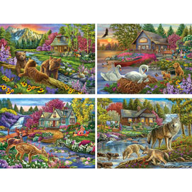 Set of 4: Cory Carlson 1000 Piece Jigsaw Puzzles