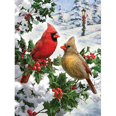 Cardinal Couple 500 Piece Glitter Effect Jigsaw Puzzle