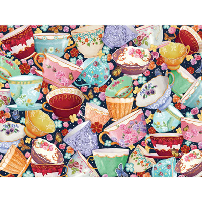 Teacups Collage 1000 Piece Jigsaw Puzzle
