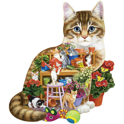 Kittens In The Shed 750 Piece Shaped Jigsaw Puzzle