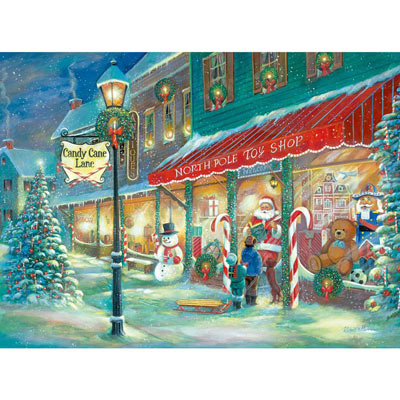 Candy Cane Lane 300 Large Piece Glow-In-The-Dark Jigsaw Puzzle