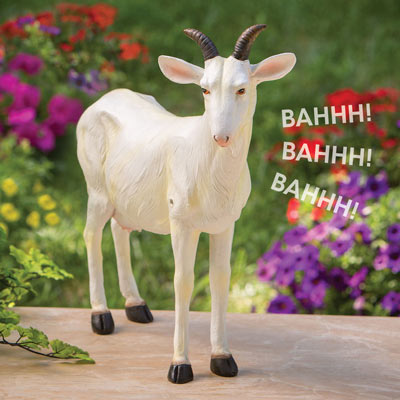 Motion Sensor Nanny Goat Garden Sculpture